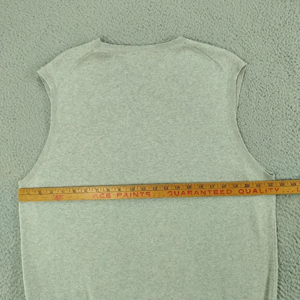 Polo Ralph Lauren Sweater Vest Mens XL Gray 100% Pima Cotton V Neck Pullover